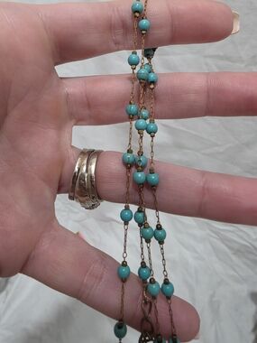 Turquoise Bead Layered Necklace - Women's Jewelry